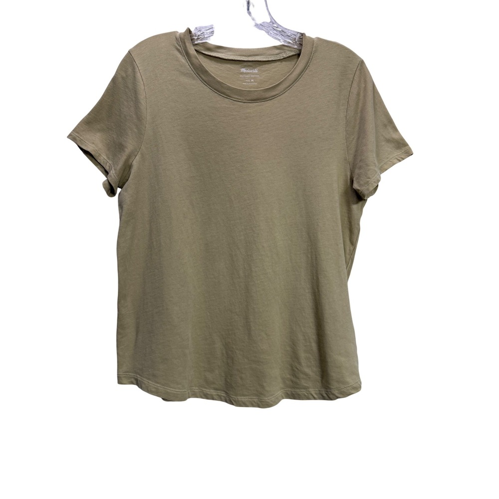 Madewell Softfade Cotton Tee Washed Olive Green GUC Crew Neck Short Sleeve M
